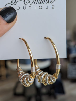 Gold & Silver Rings Dangle Earring