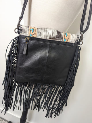 Clay Tooled Cowhide Crossbody