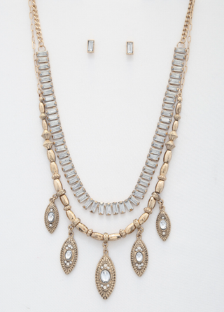 Paved Rhinestone Necklace