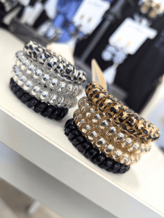 Leopard Cord Hair Ties- 4pk