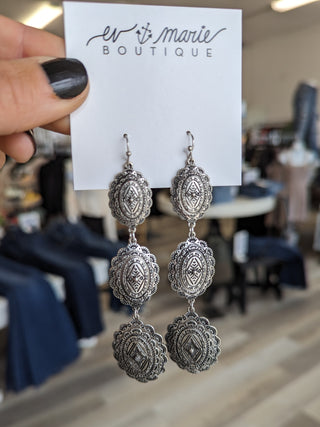 Western Etched Dangle Earring