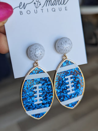 Glitter Football Earring