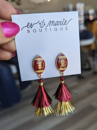 Football Spirit Tassel Earring