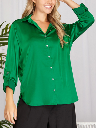 Annabelle Satin Button Down