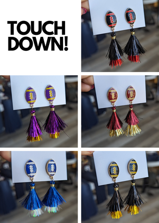 Football Spirit Tassel Earring