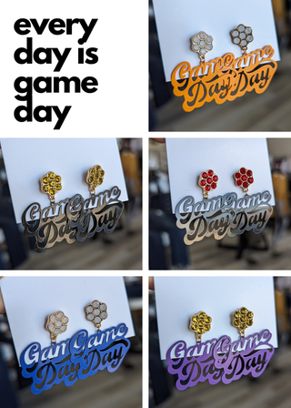 Stamped Game Day Earrings