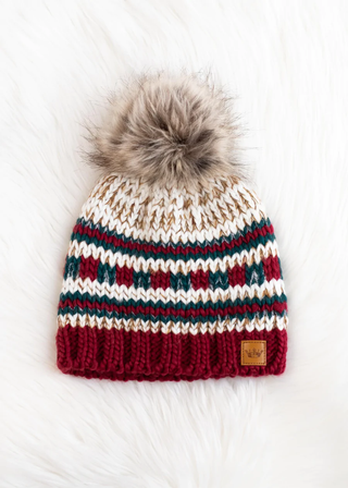 Tommy Fleece Lined Stripe Pom Hat