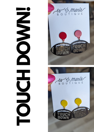 Touch Down Football Earrings